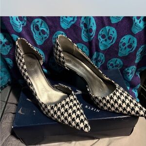 Anne Klein Houndstooth Heels in Black and White